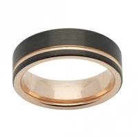 Rose Gold Plated Tungsten Ring